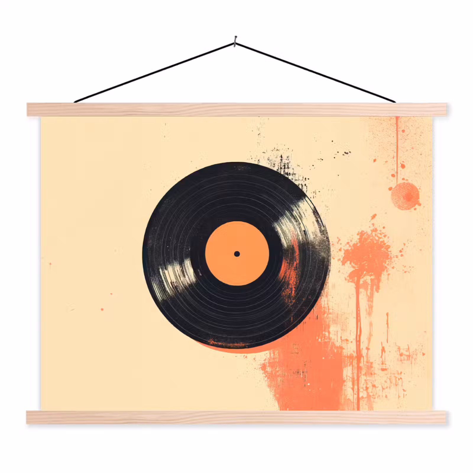 Schoolplaat - Vinylplaat - Zwart - Verfspatten - Retro — 1