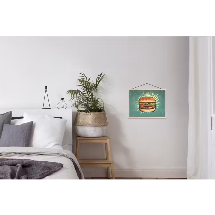 Schoolplaat - Hamburger - Illustratie - Sla - Kaas — 2