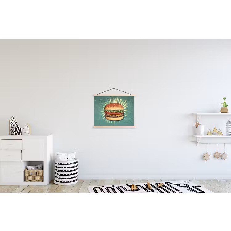 Schoolplaat - Hamburger - Illustratie - Sla - Kaas — 3