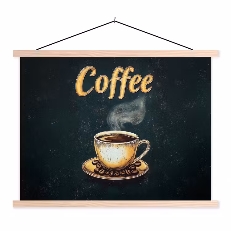 Schoolplaat - Koffie - Schotel - Koffiebonen - Retro — 1
