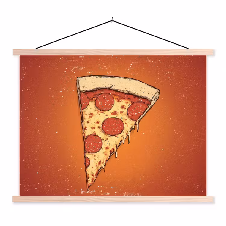 Schoolplaat - Pizza - Kaas - Rood - Pepperoni — 1