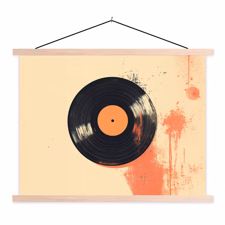 Schoolplaat - Vinylplaat - Zwart - Verfspatten - Retro — 1