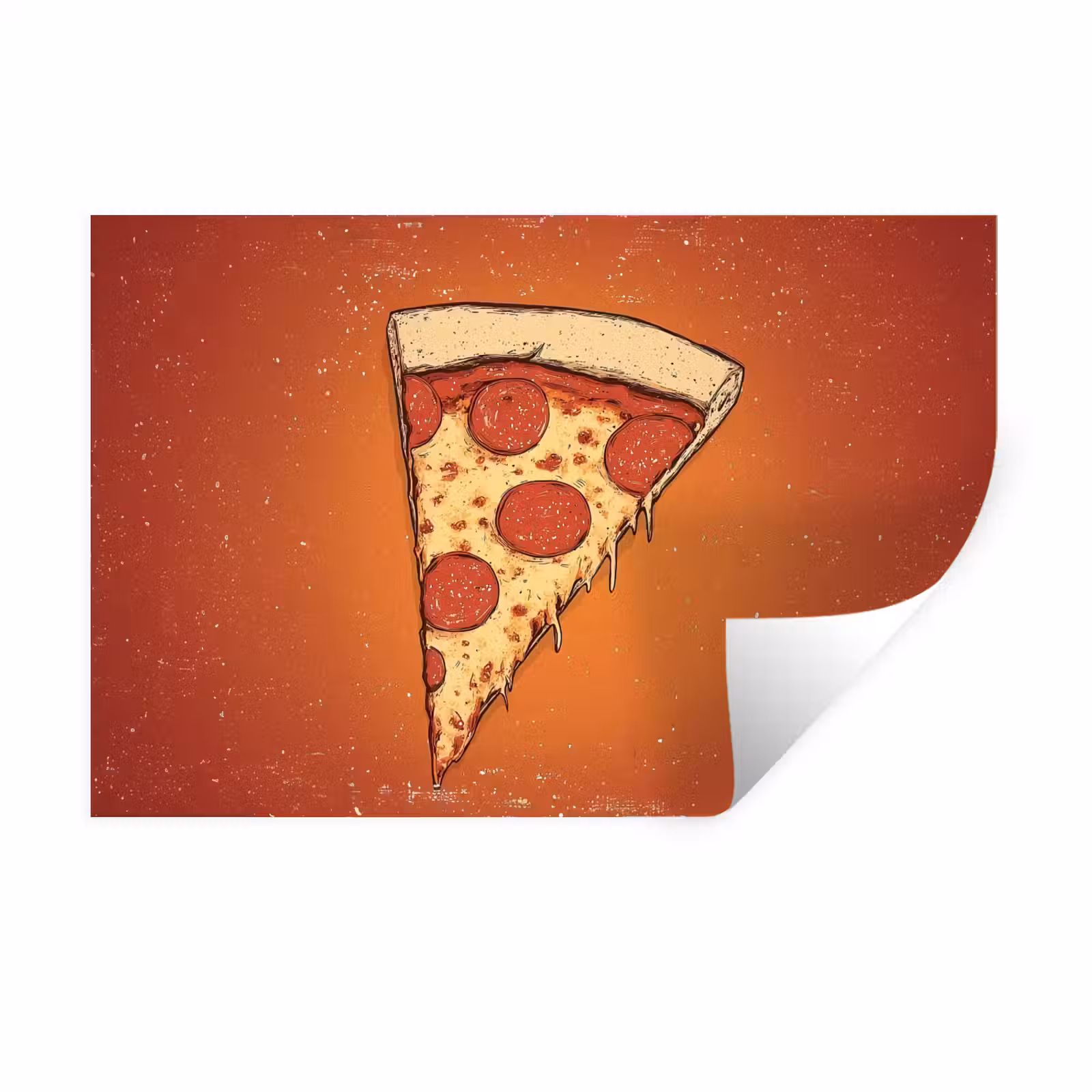 Muursticker - Pizza - Kaas - Rood - Pepperoni — 1