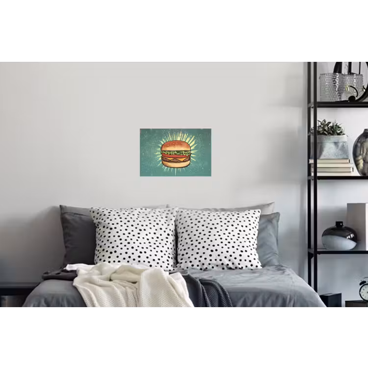 Muursticker - Hamburger - Illustratie - Sla - Kaas — 5