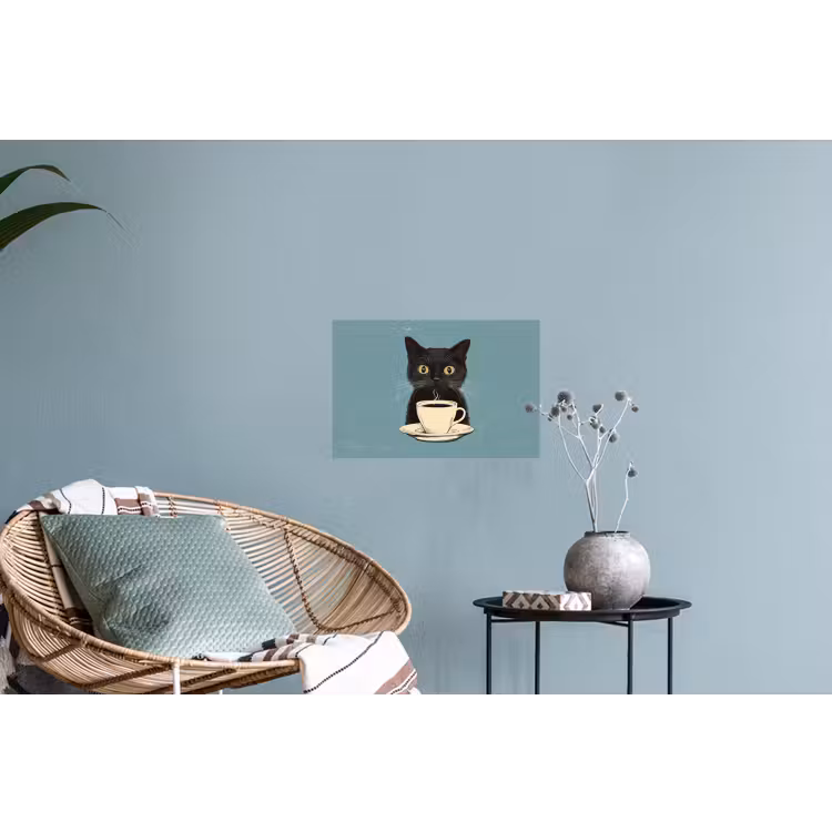 Muursticker - Kat - Zwart - Koffie - Minimalistisch — 4