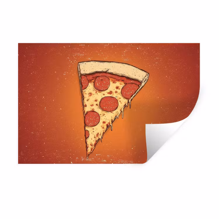 Muursticker - Pizza - Kaas - Rood - Pepperoni — 1