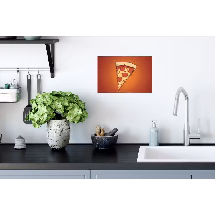 Muursticker - Pizza - Kaas - Rood - Pepperoni — 2