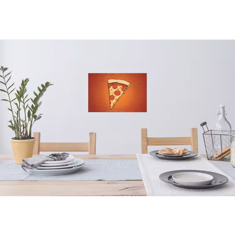 Muursticker - Pizza - Kaas - Rood - Pepperoni — 3