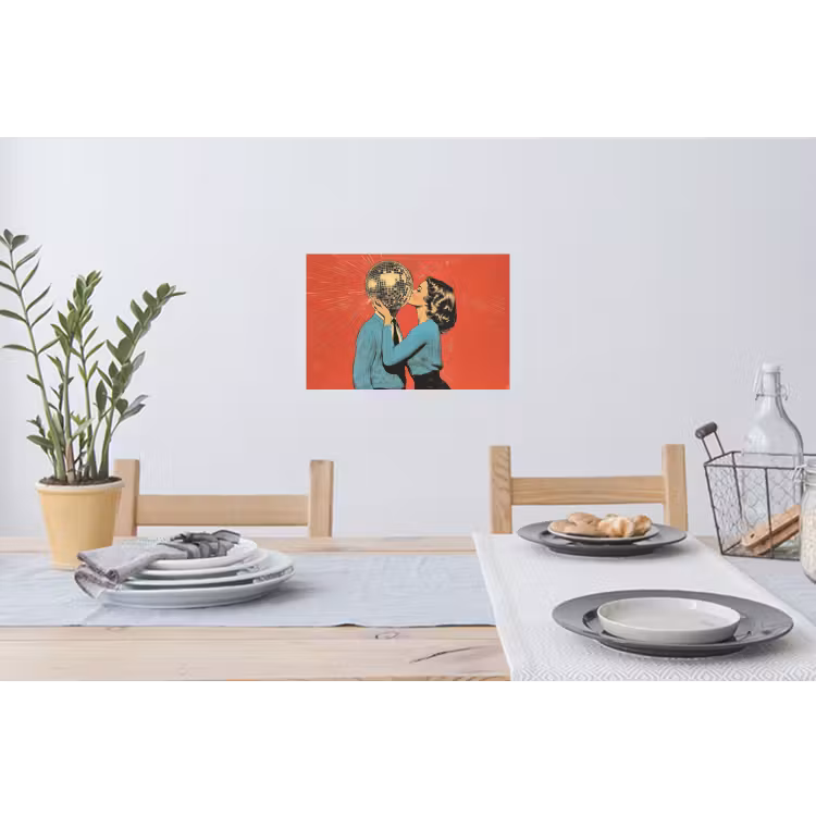Muursticker - Vrouw - Retro - Discobal - Kus — 3