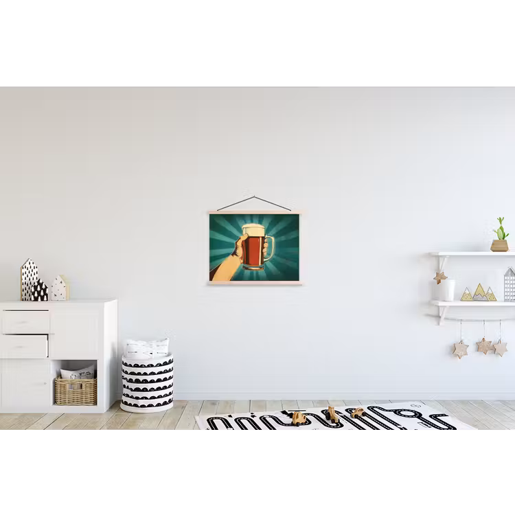 Schoolplaat - Bierglas - Schuim - Retro - Groen — 3