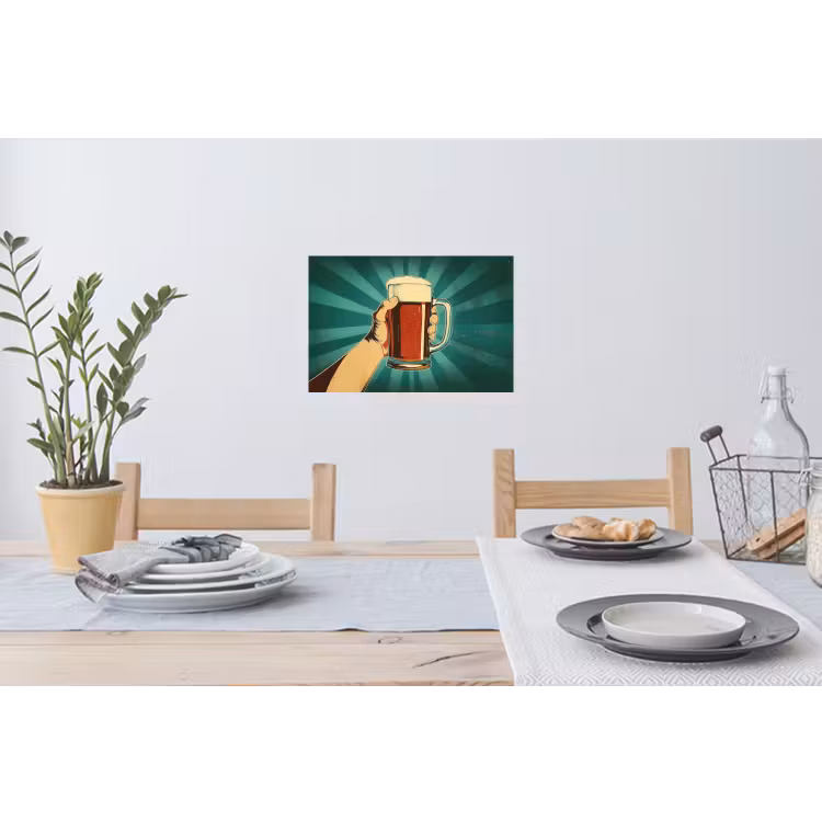 Muursticker - Bierglas - Schuim - Retro - Groen — 3