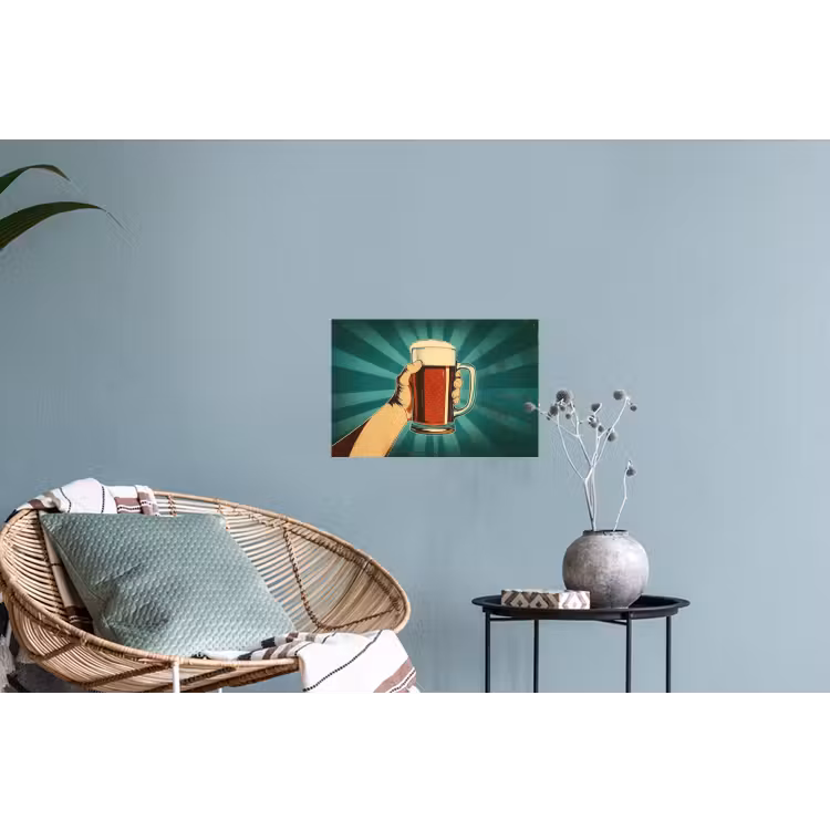 Muursticker - Bierglas - Schuim - Retro - Groen — 4
