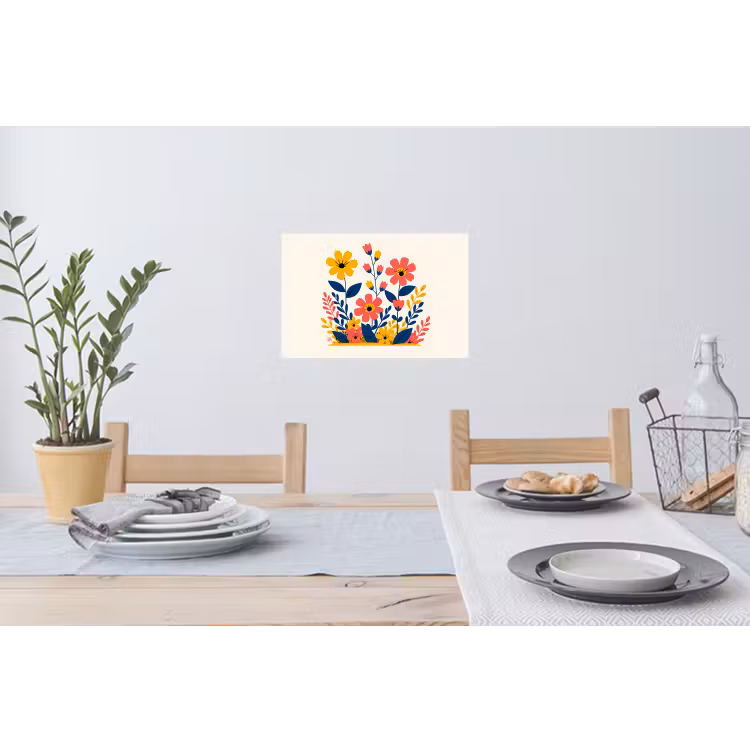 Muursticker - Illustratie - Bloemen - Bladeren - Roze — 3