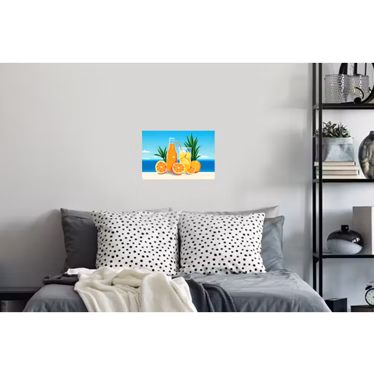 Muursticker - Sinaasappels - Ijsblokjes - Zee - Illustratie — 5
