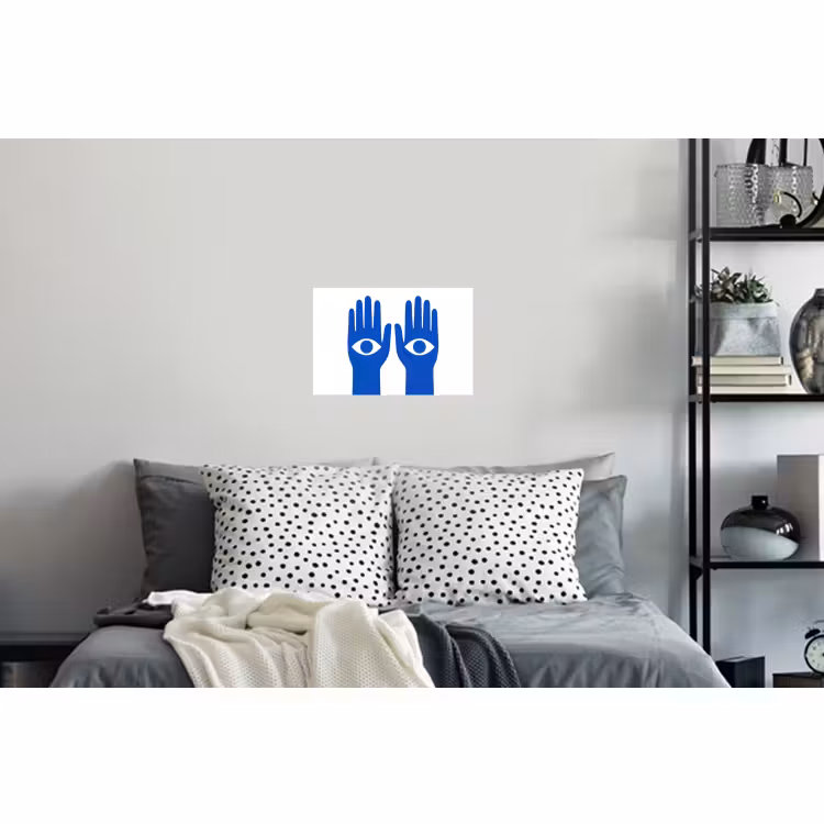 Muursticker - Handen - Twee - Ogen - Blauw — 5