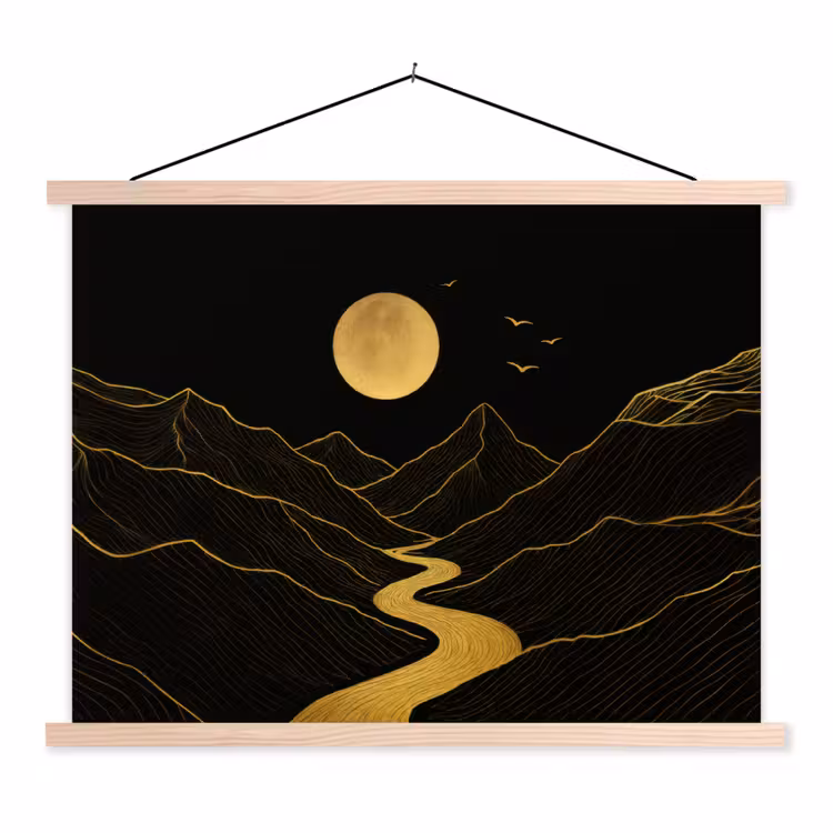 Schoolplaat - Rivier - Goud - Maan - Vogels — 1