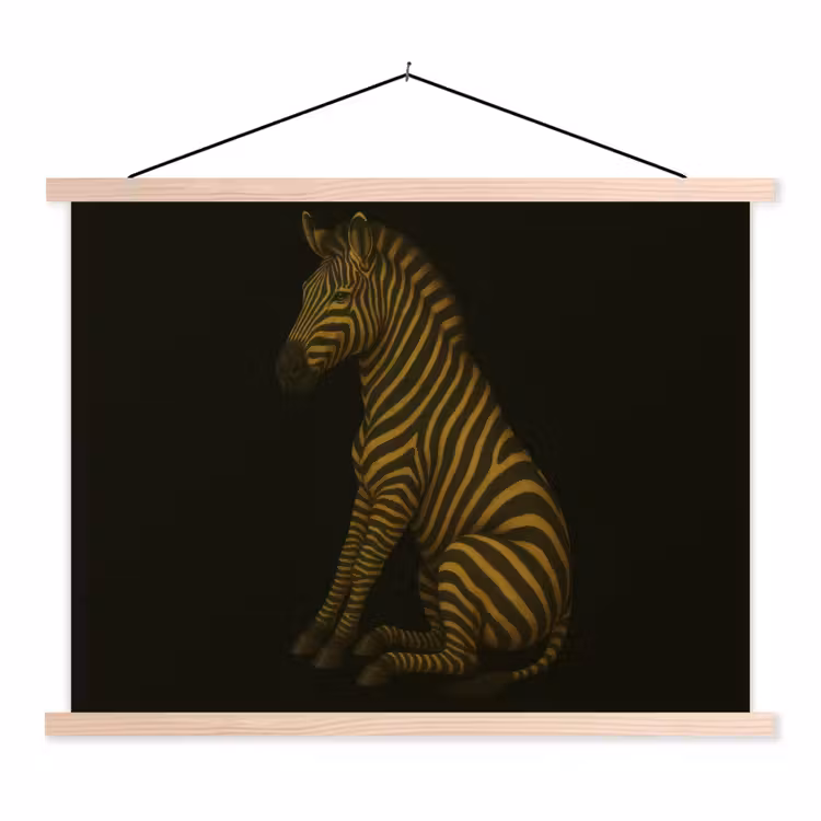 Schoolplaat - Zebra - Strepen - Goud — 1