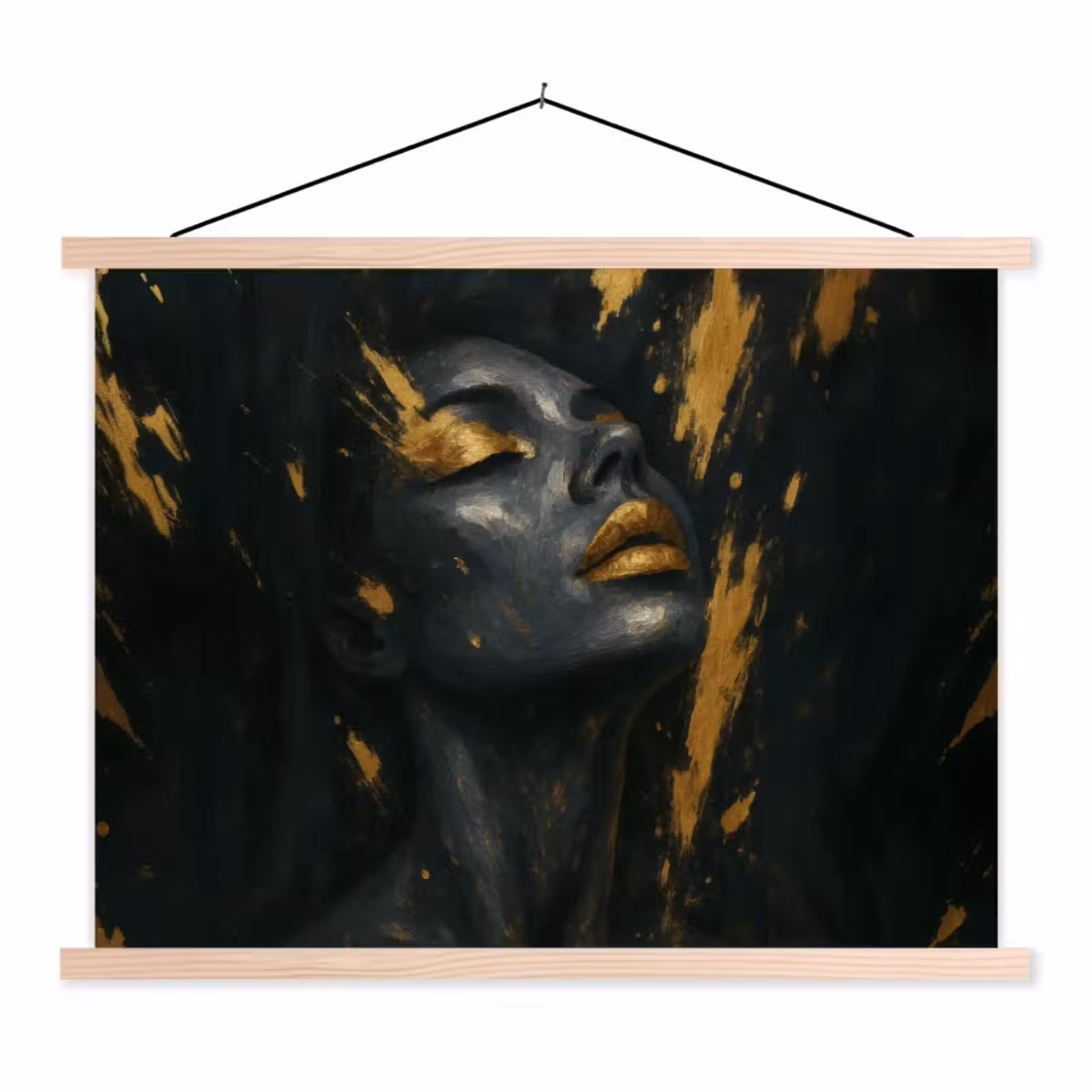 Schoolplaat - Gezicht - Vrouw - Verfspatten - Abstract — 1