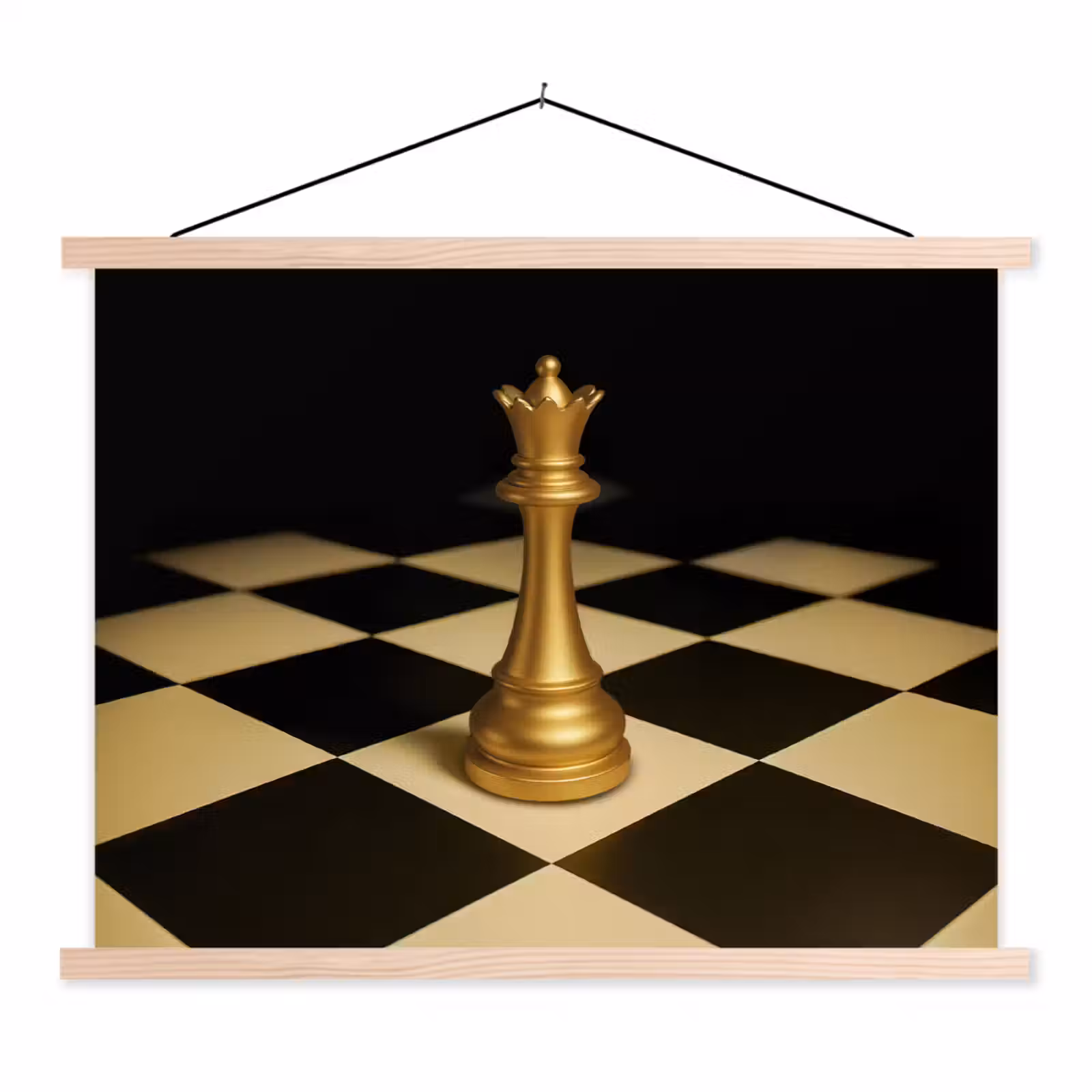 Schoolplaat - Koningin - Schaakstuk - Geblokt - Goud — 1