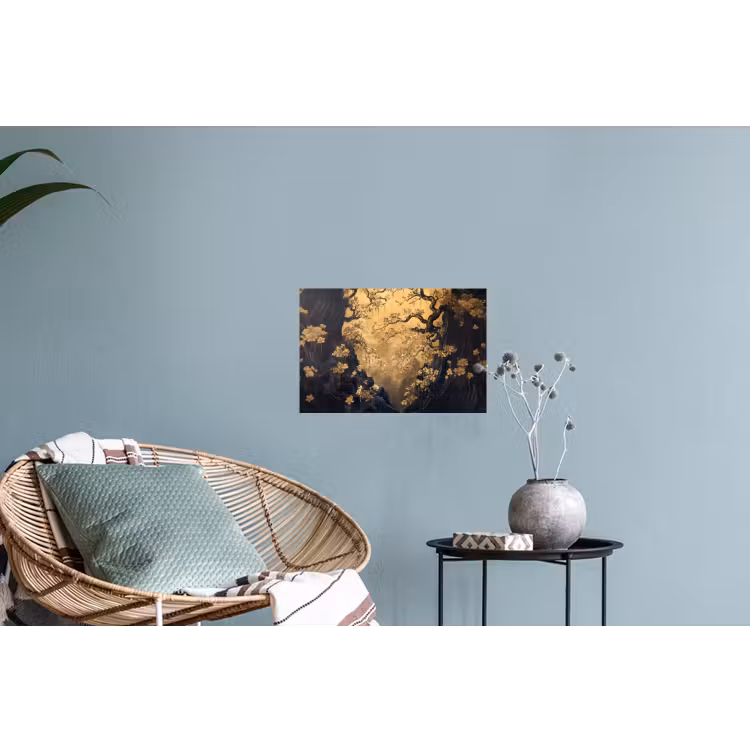 Muursticker - Bloemen - Takken - Goud - Sierlijk — 4