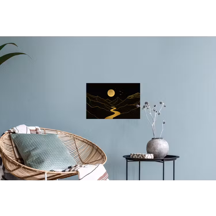 Muursticker - Rivier - Goud - Maan - Vogels — 4