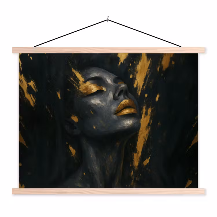 Schoolplaat - Gezicht - Vrouw - Verfspatten - Abstract — 1
