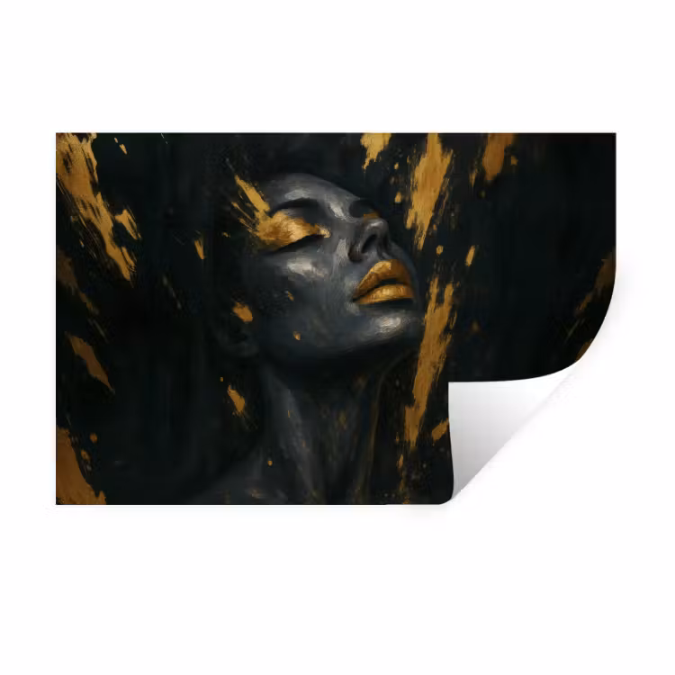Muursticker - Gezicht - Vrouw - Verfspatten - Abstract — 1