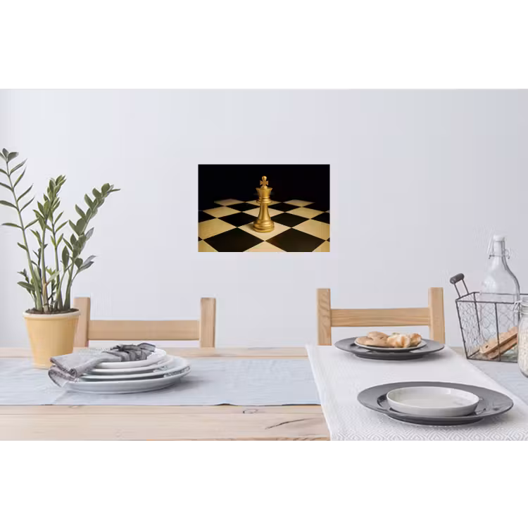 Muursticker - Schaakstuk - Koning - Schaakbord - Geblokt — 3
