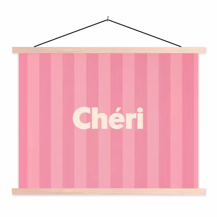 Schoolplaat - Gestreept - Roze - Chéri — 1
