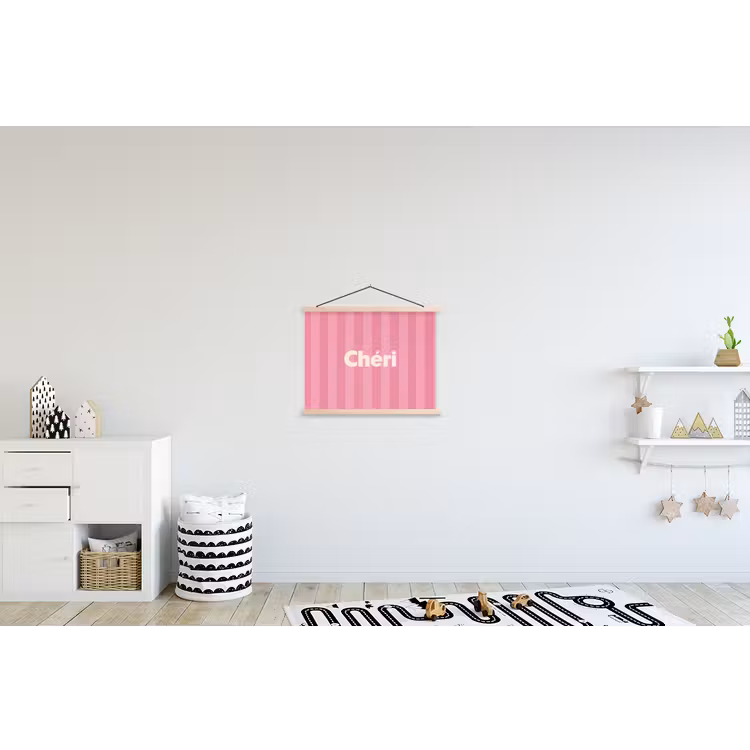 Schoolplaat - Gestreept - Roze - Chéri — 3