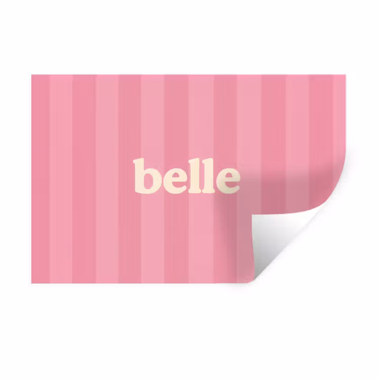 Muursticker - Roze - Gestreept - Belle — 1