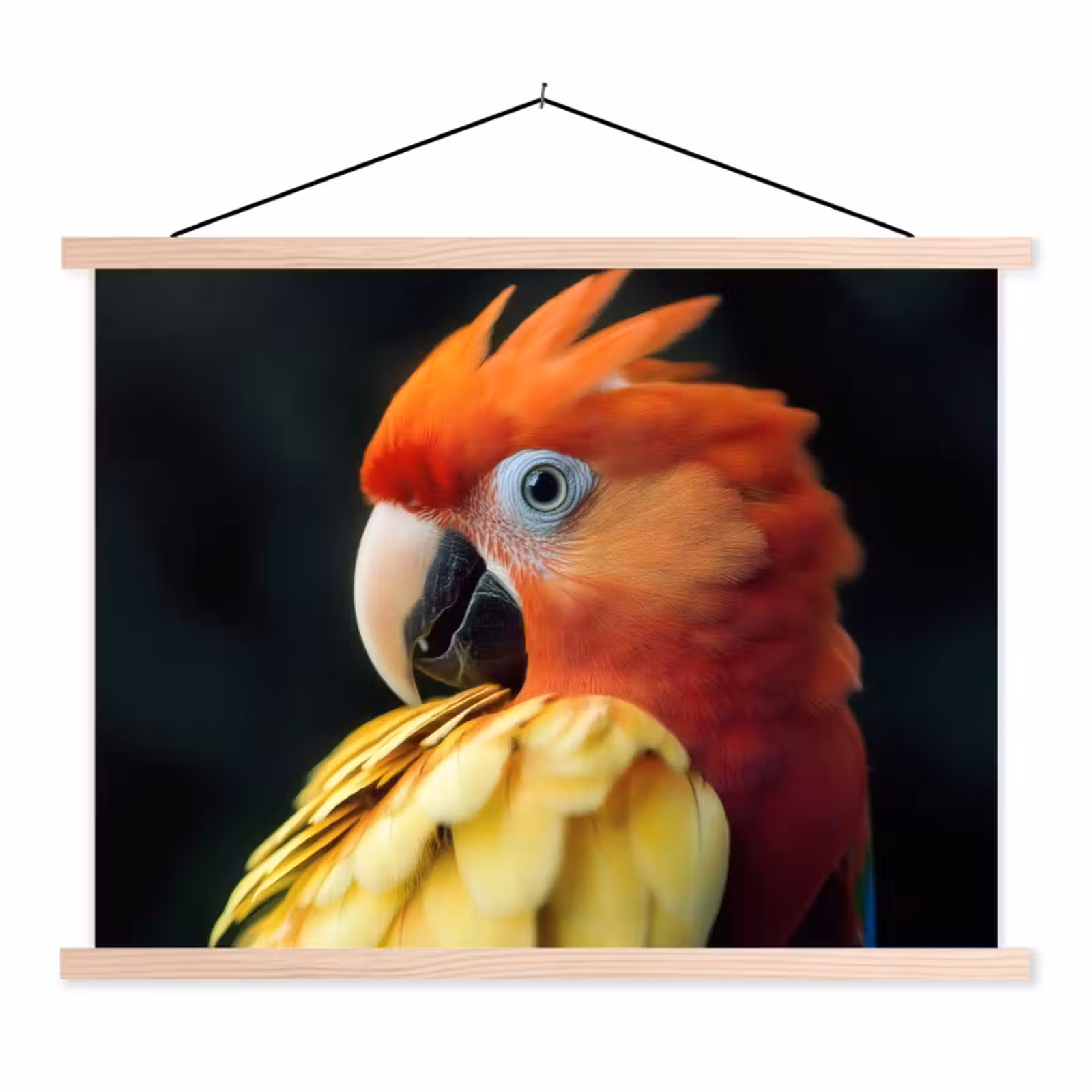 Schoolplaat - Close-up - Papegaai - Veren - Oranje — 1