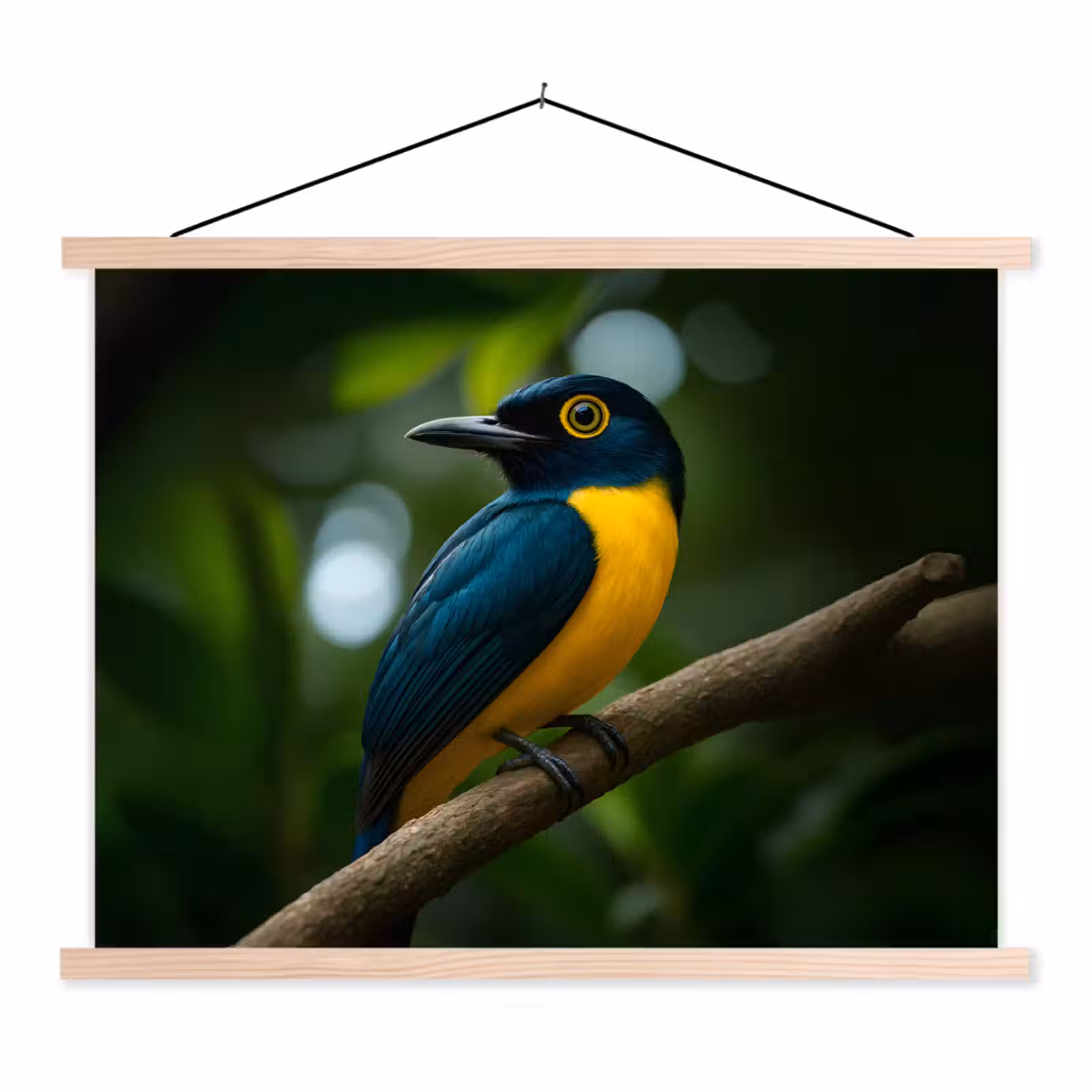 Schoolplaat - Vogel - Tak - Geel - Bladeren — 1