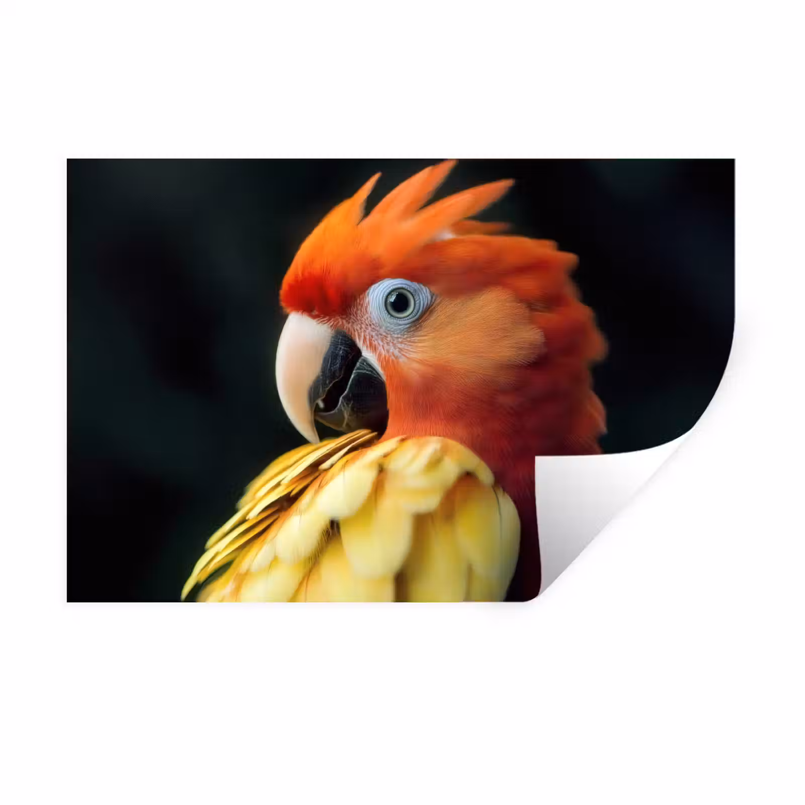 Muursticker - Close-up - Papegaai - Veren - Oranje — 1
