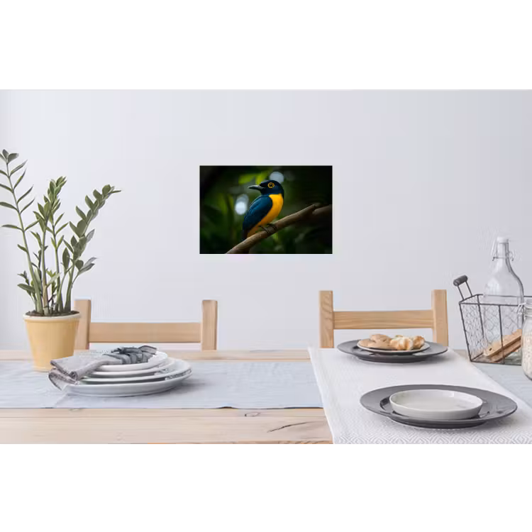 Muursticker - Vogel - Tak - Geel - Bladeren — 3