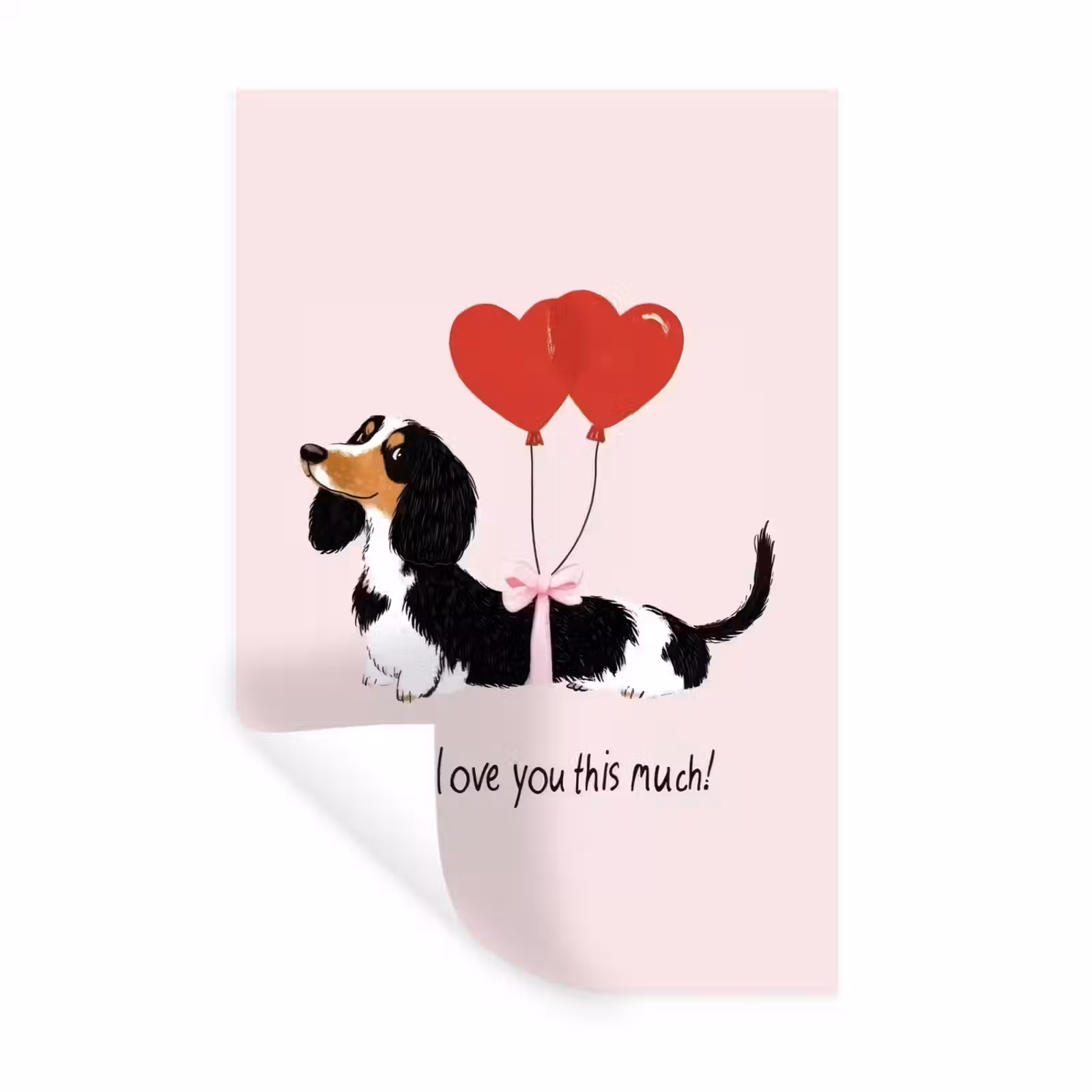 Muursticker - Hond - Teckel - Valentijn - Love — 1