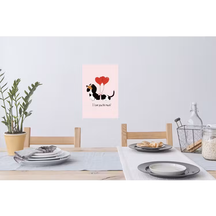 Muursticker - Hond - Teckel - Valentijn - Love — 3