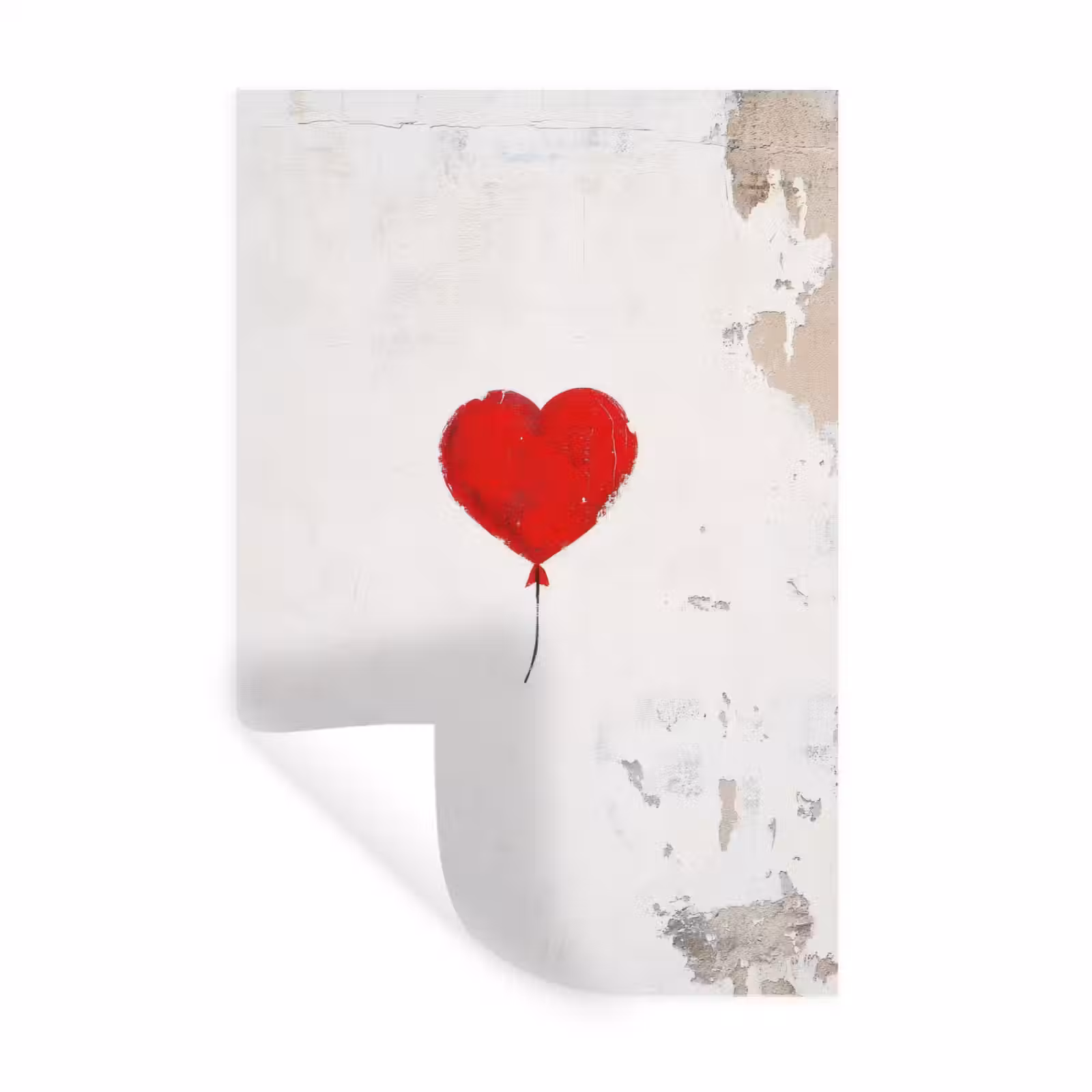 Muursticker - Ballon - Rood - Hart — 1