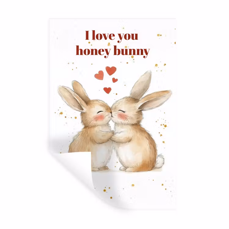 Muursticker - Liefde - Rood - konijn — 1