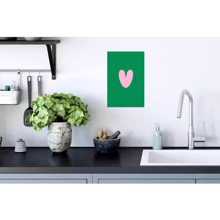 Muursticker - Groen - Hart - Minimalistisch - Valentijn — 2