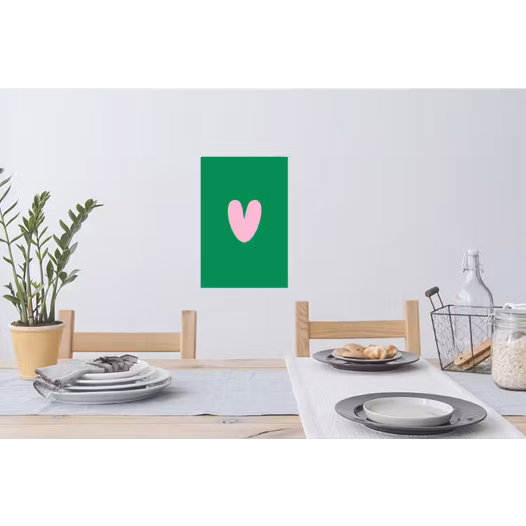 Muursticker - Groen - Hart - Minimalistisch - Valentijn — 3