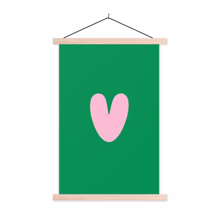 Schoolplaat - Groen - Hart - Minimalistisch - Valentijn — 1