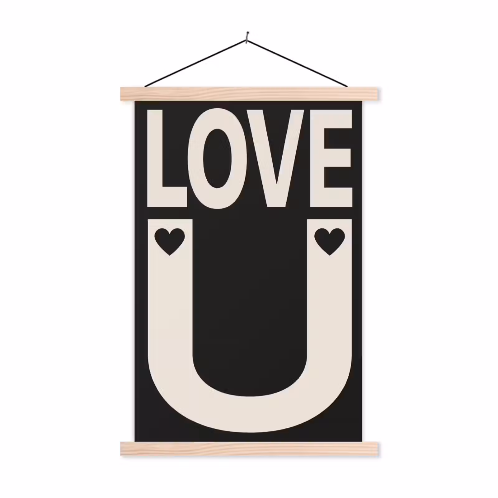Schoolplaat - Love - Zwart - Minimalistisch — 1