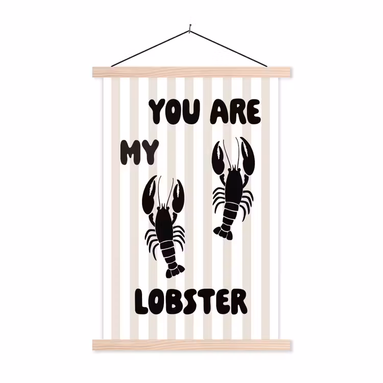 Schoolplaat - Lobster - Beige - Minimalistisch — 1