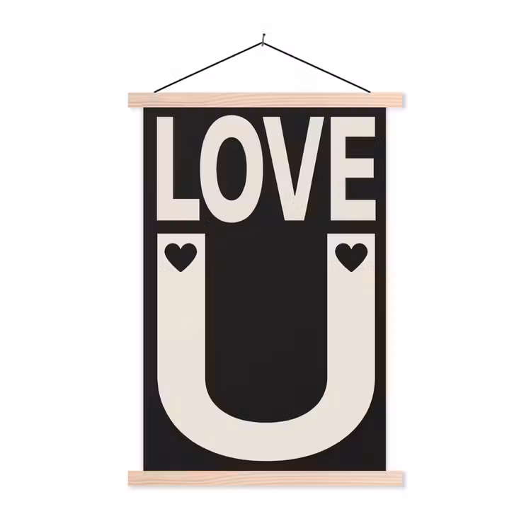 Schoolplaat - Love - Zwart - Minimalistisch — 1