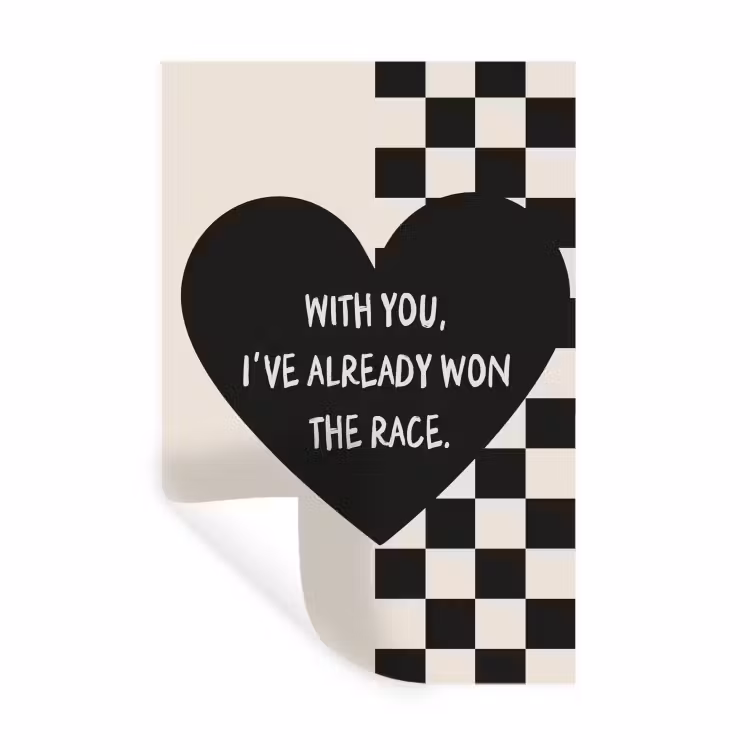 Muursticker - Liefde - Beige - Race — 1