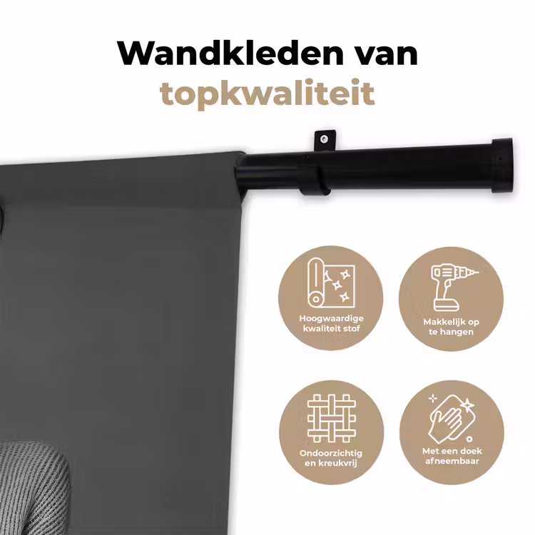 Wandkleed - Vrouw - Koffie - Zwart - Wit — 3