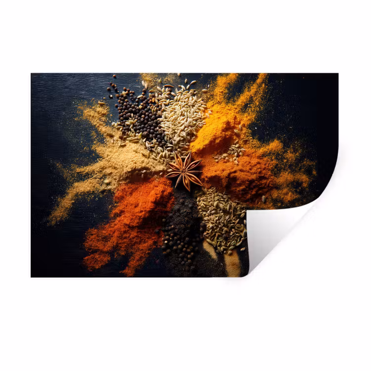 Muursticker - Specerijen - Explosie - Oranje