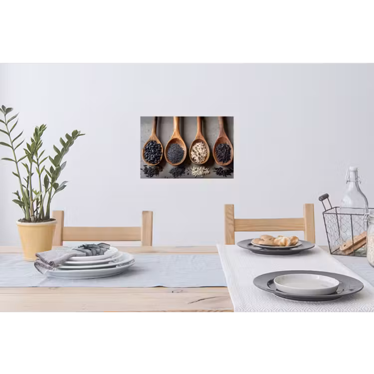 Muursticker - Houten - Lepels - Rijst - Zaden — 3