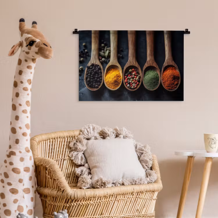 Wandkleed - Houten - Lepels - Specerijen - Kruiden — 5